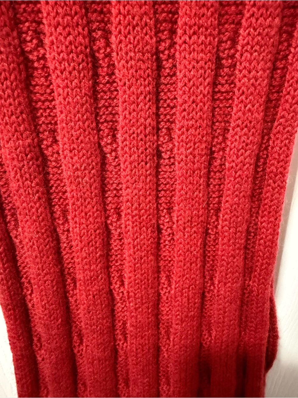 Pendleton Red Ribbed Knit Scarf - Picture 2 of 4